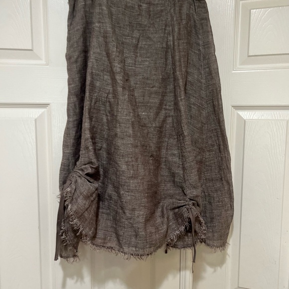 EILEEN FISHER 100% LINEN SEAMED SKIRT IN CLOVE, SZ Small Summer Costal Lagenlook - Picture 12 of 13
